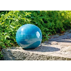 Haveson Dekokugel Feine Rille Durchmesser 15 cm türkis