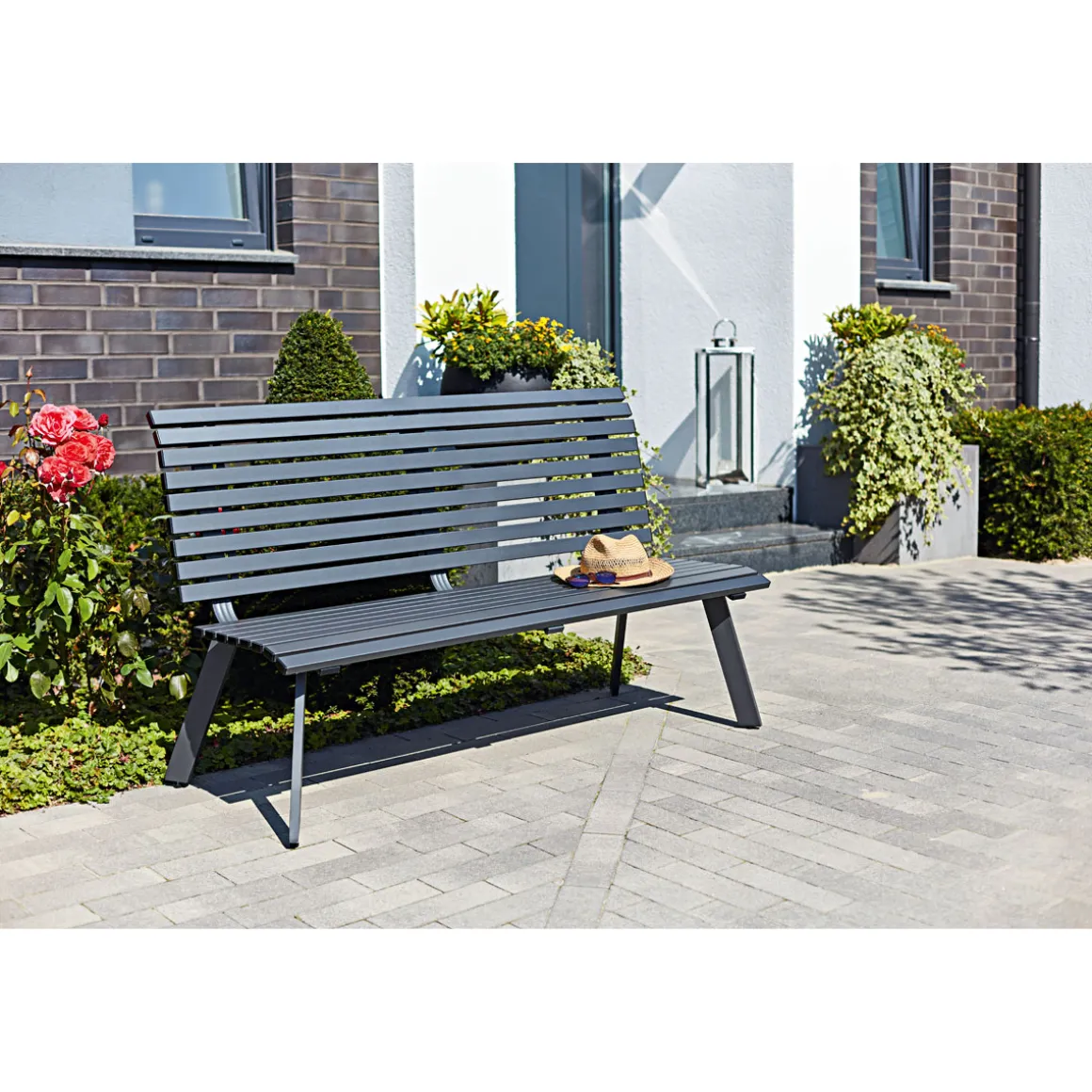 Haveson Gartenbank Halmstad anthrazit 150 x 89 x 63 cm