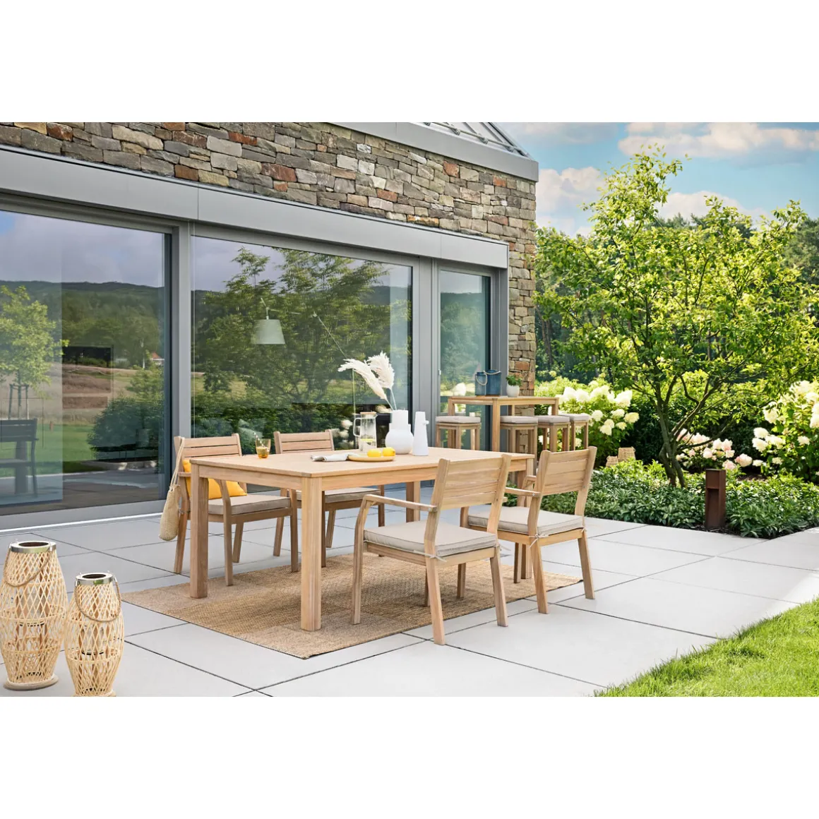 Haveson Gartentisch Mykonos Akazienholz 180 x 75 x 100 cm