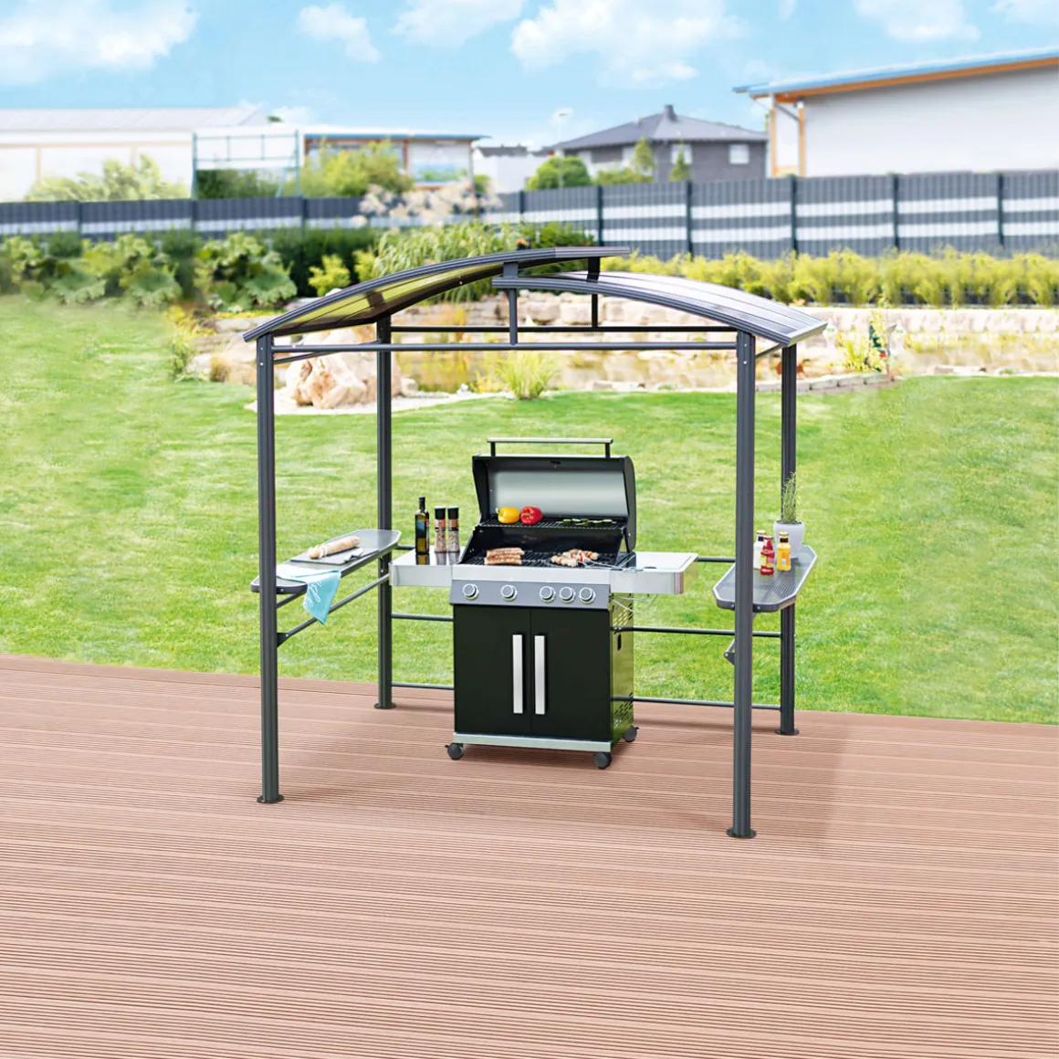 Haveson Grillpavillon Portland 240 x 230 x 150 cm anthrazit