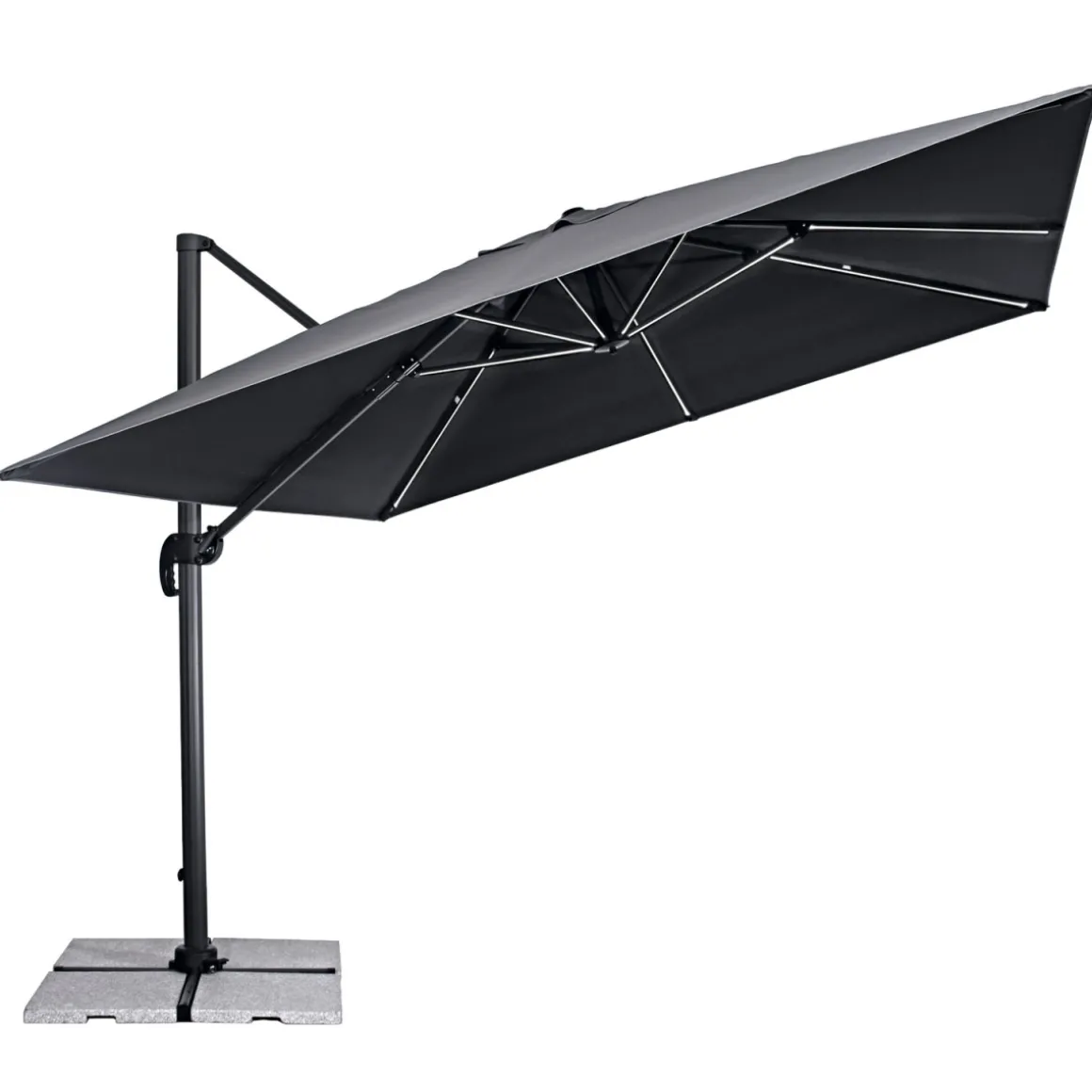 Haveson LED-Ampelschirm Cremona 300 x 300 cm anthrazit