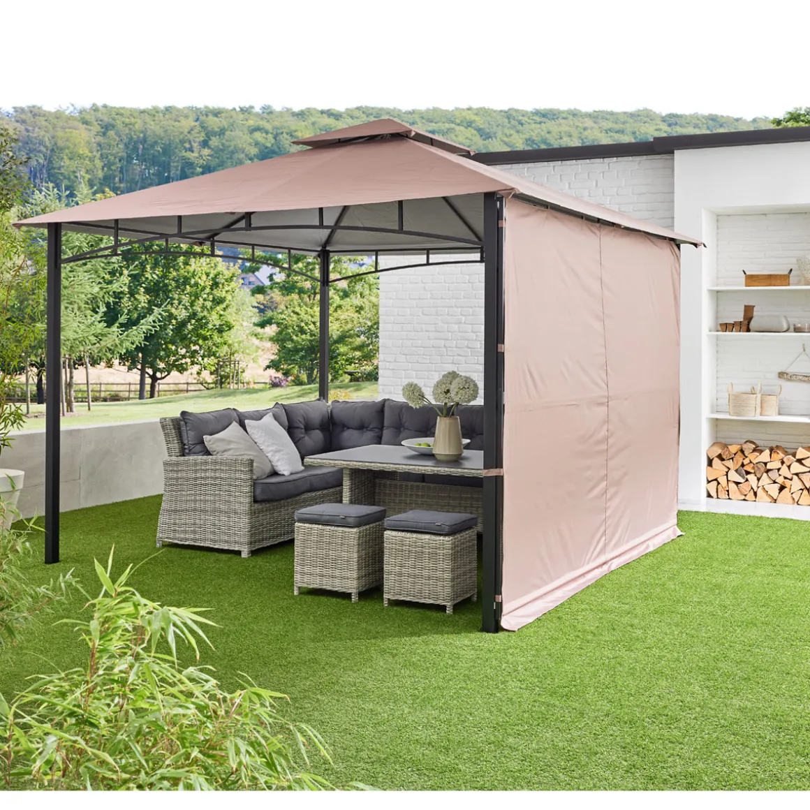 Haveson Pavillon cappuccinofarben 330 x 330 cm