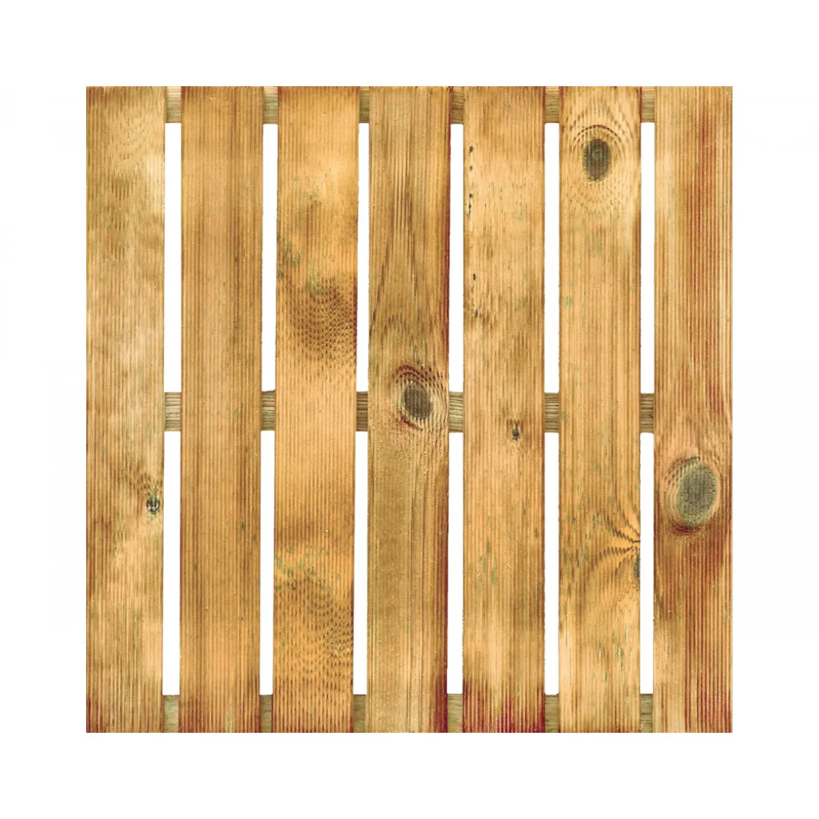 Holzfliese Kiefer geriffelt braun 50 x 50 cm