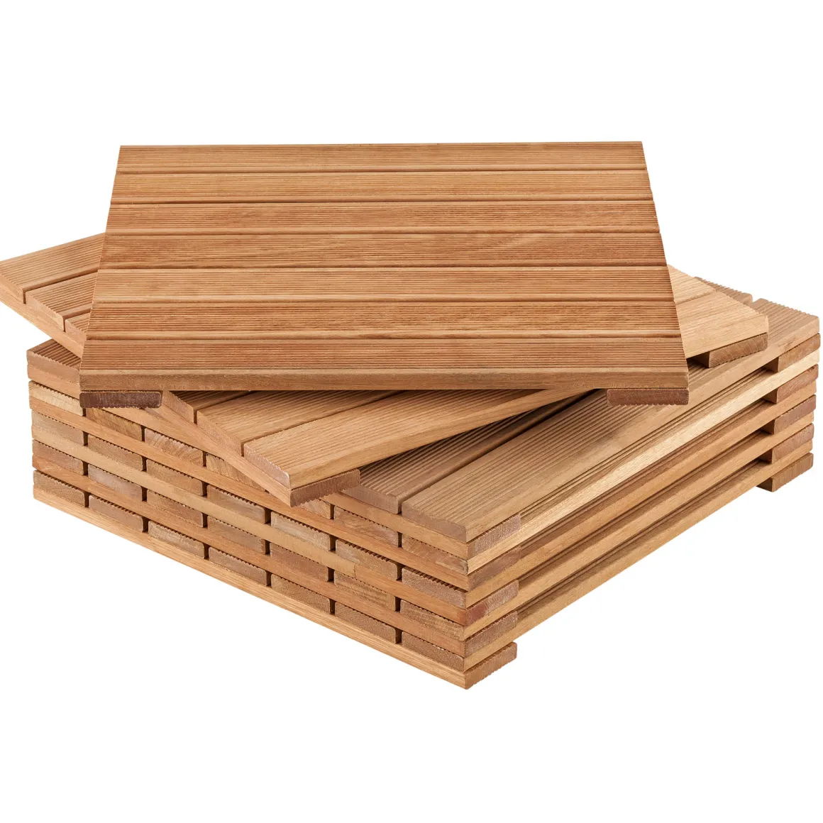 Holz-Klickfliese Bangkirai braun 50 x 50 cm