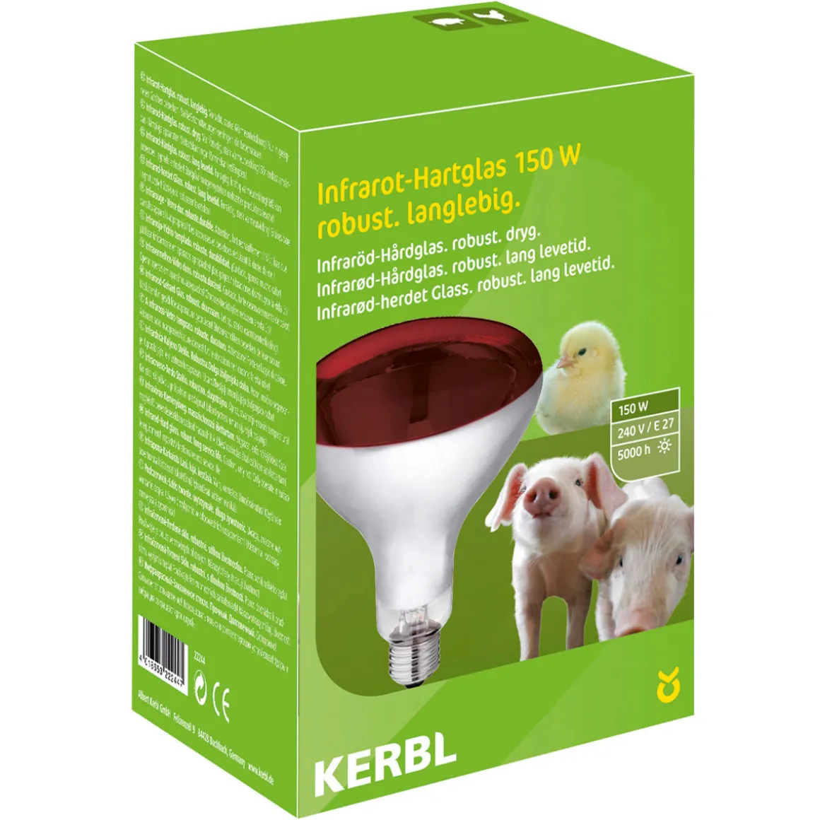 Infrarotlampe 150 Watt Hartglas rot