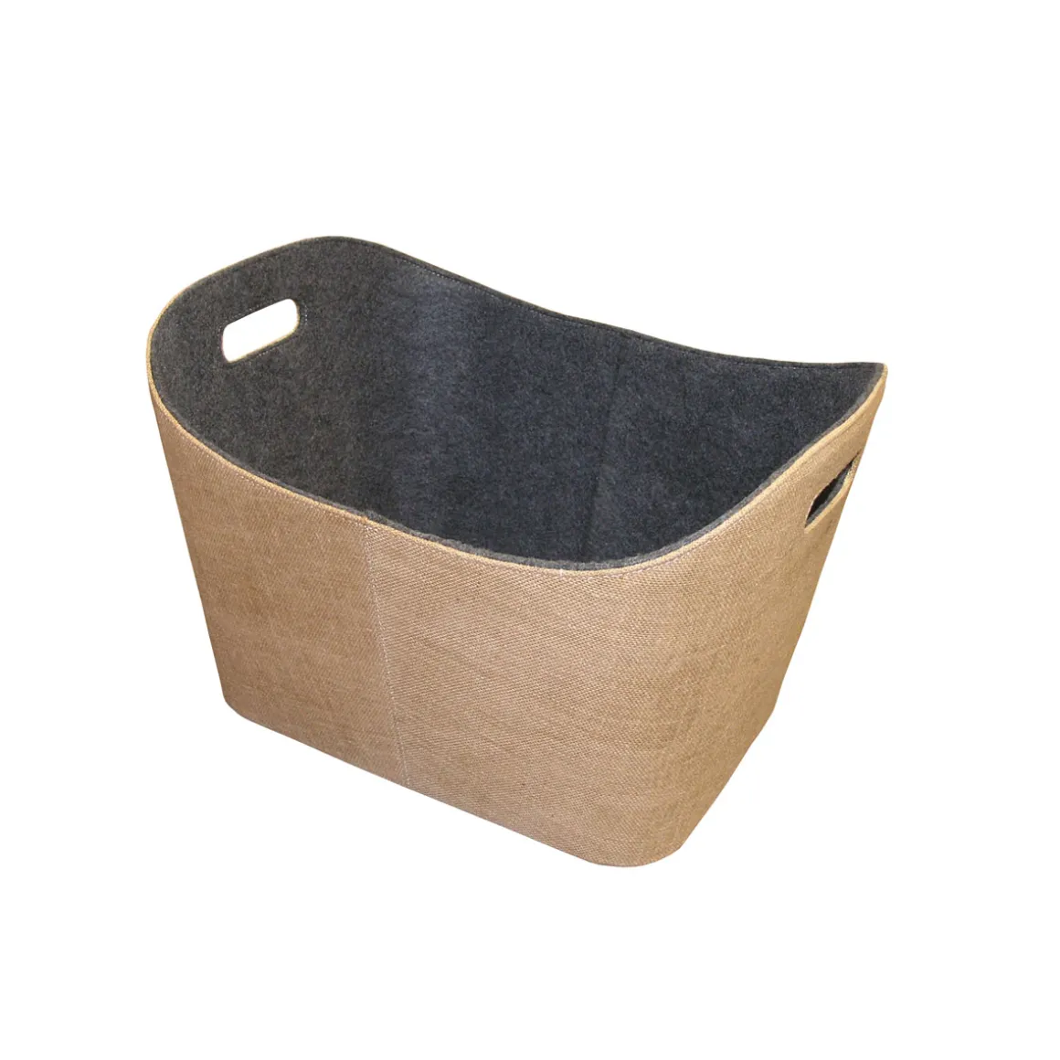 Jute-Filzkorb innen Filz grau, aussenJute, B/H/T 55/35/40 cm