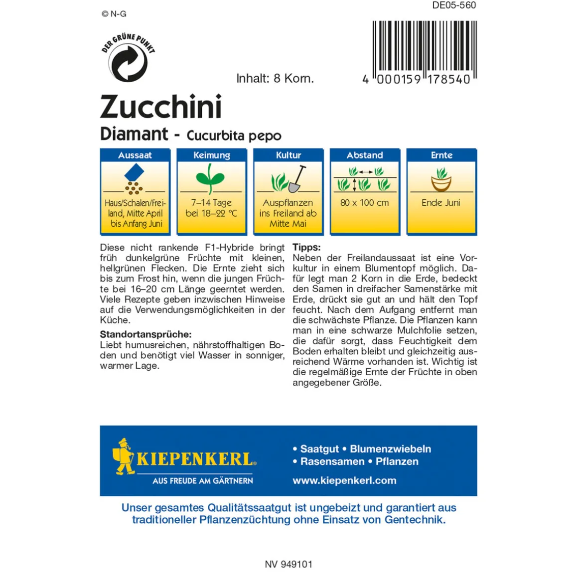 Kiepenkerl Zucchini Diamant