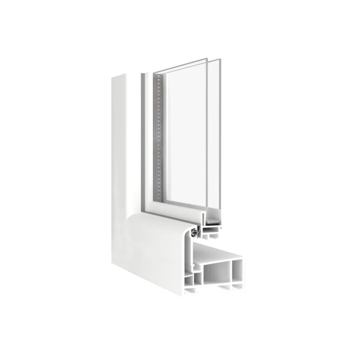 Kippfenster Q59 1000 x 500 mm ISO Glas weiss