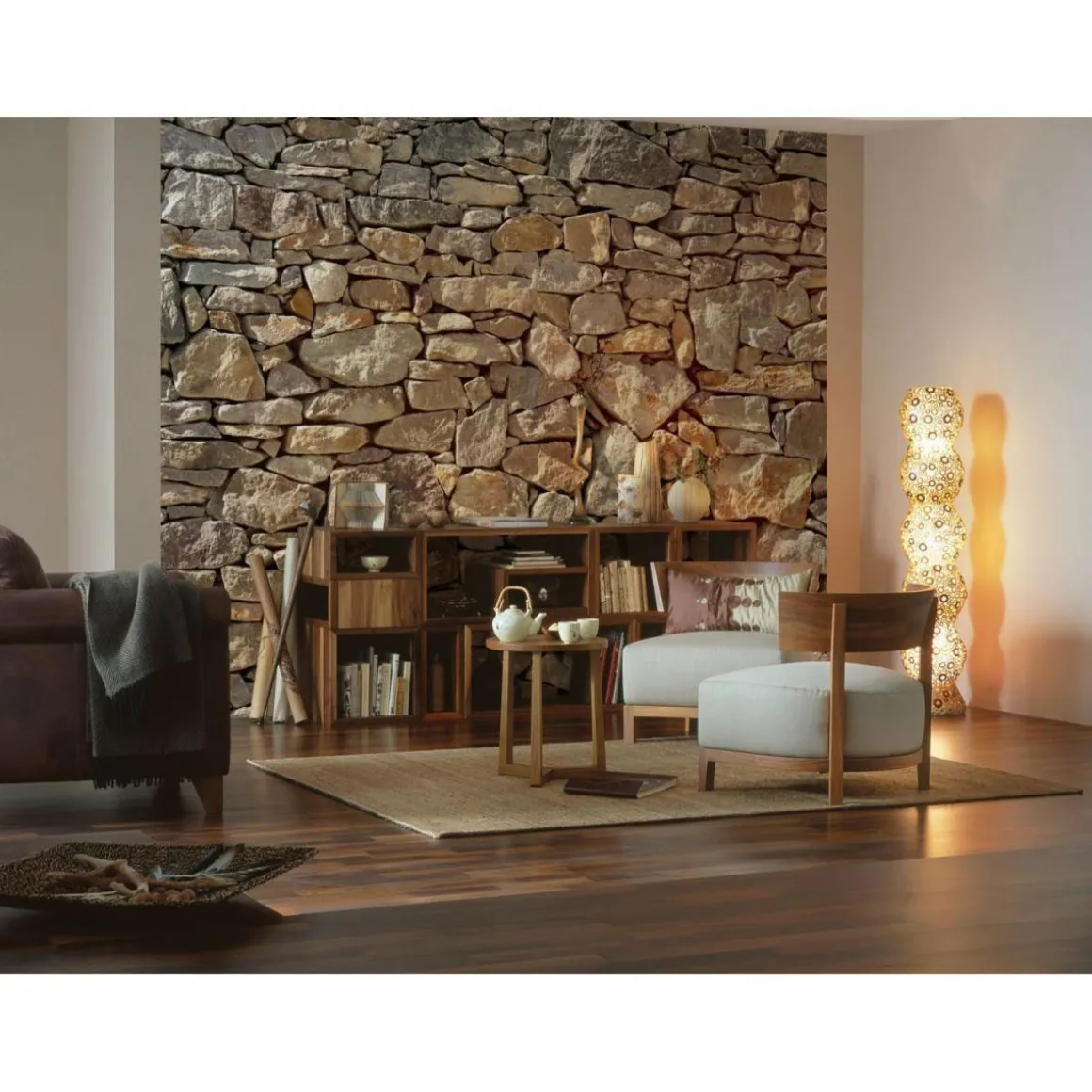 Komar Papier-Fototapete Stone Wall 8-teilig 368 x 254 cm