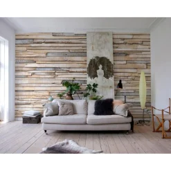 Komar Papier-Fototapete Whitewashed Wood 368 x 254 cm