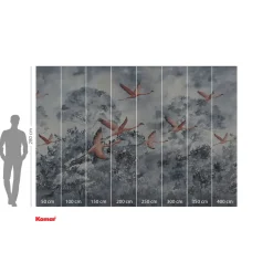 KomarVlies Fototapete Flamingos in the Sky 400x280 cm