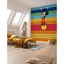 KomarVlies Fototapete Mickey Magic Rainbow 300x250 cm