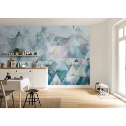 KomarVlies Fototapete Triangles Blue 400x250 cm