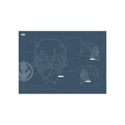 KomarWandbild Star Wars EP9 Blueprint Kylo Helmet 70x50 cm