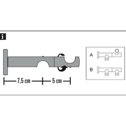 Kombiträger 2lfg offen 16mm schwarz