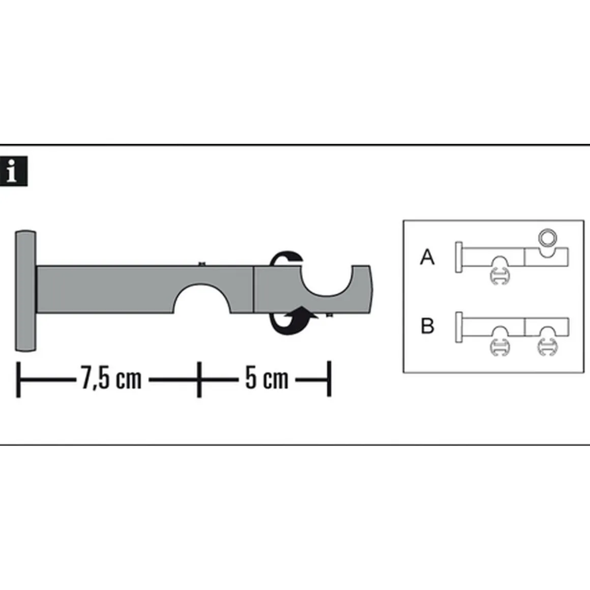 Kombiträger 2lfg offen 16mm schwarz