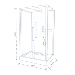 Komplettdusche Urban 2 Rectangle BxHxT115x215x90, Alu. Schwarz