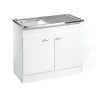 Kompl. Spuele 100x50cm weiss Drehtuer
