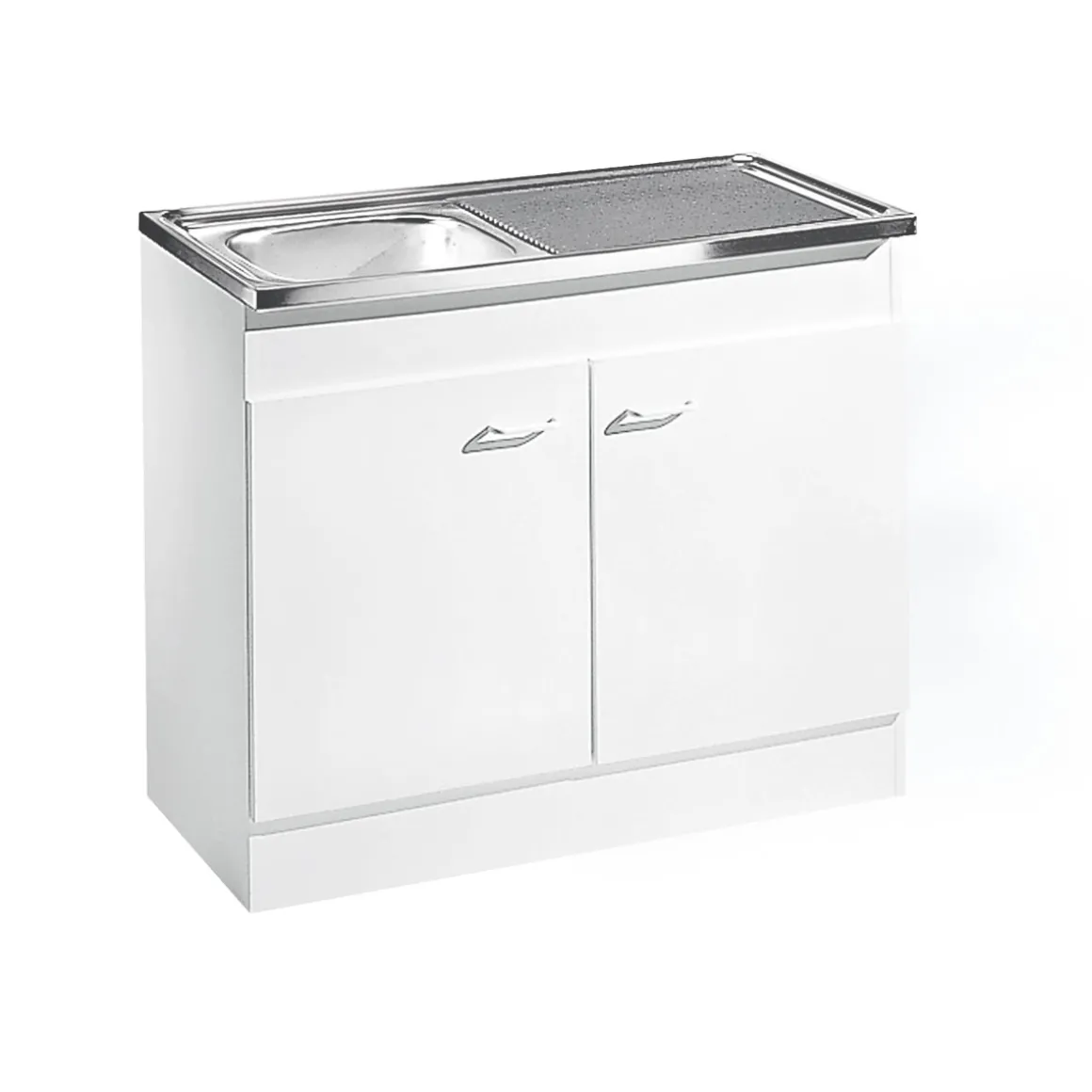 Kompl. Spuele 100x50cm weiss Drehtuer
