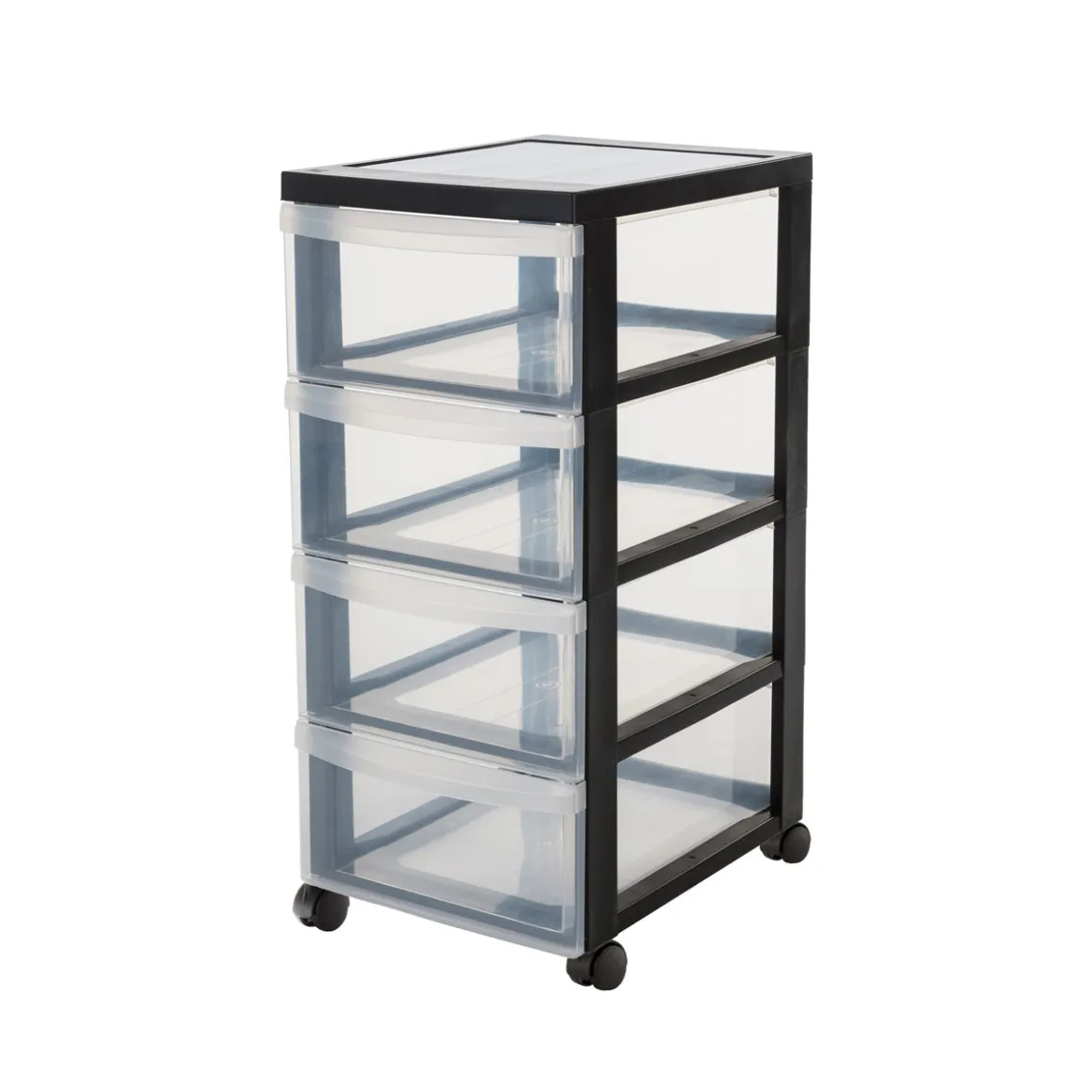 Kreher Rollcontainer mit 4 Schubladen und Rollen schwarz