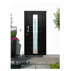 Kunststoff-Haustür D84 anthrazit 100 x 210 cm Anschlag links