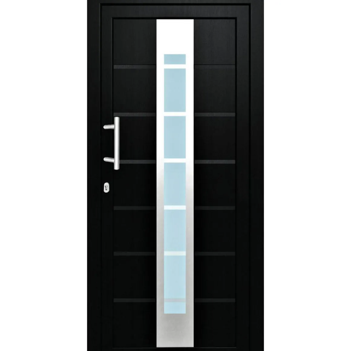 Kunststoff-Haustür D84 anthrazit 100 x 210 cm Anschlag links