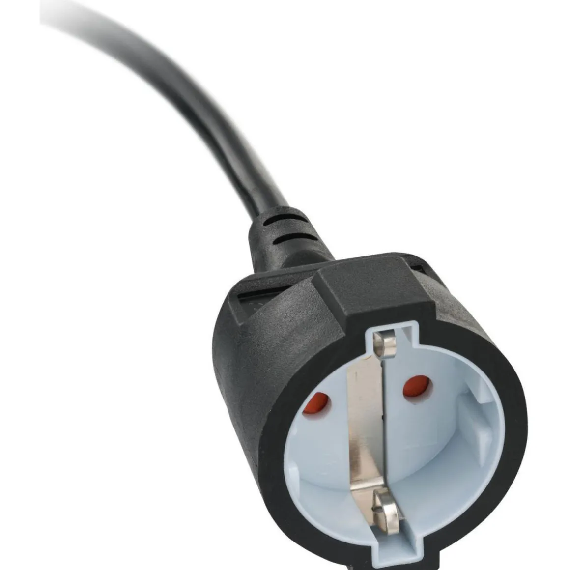Kurzverlaengerungsleitung schwarz mitWinkel-Flachstecker 5m H05VV-F3G1,5