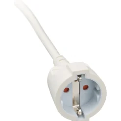 Kurzverlaengerungsleitung weiss mitWinkel-Flachstecker 5m H05VV-F3G1,5