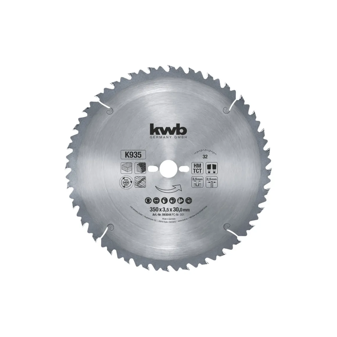 kwbBauholz-Kreissägeblätter für Bau- und Tischkreissägen Durchmesser 350x30 mm