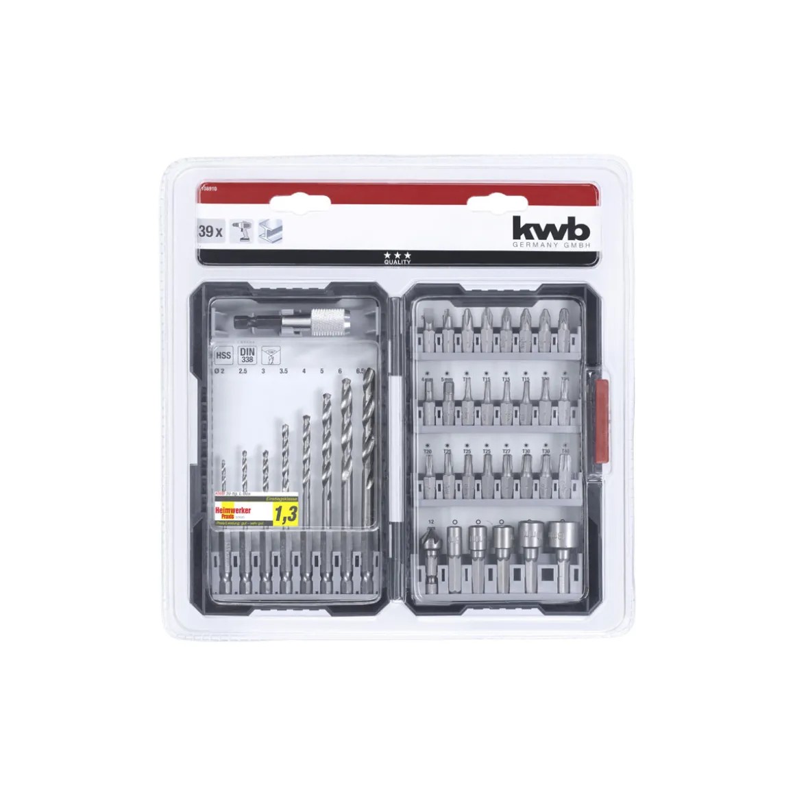 kwbBit-Bohrerbox 39 teilig inklusive L-Box