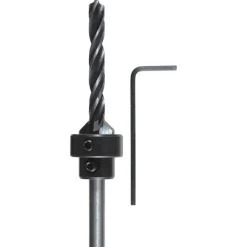 kwbHolzspiralbohrer-Set mit Aufstecksenker und Tiefenstop 3 teilig Durchmesser 3 mm