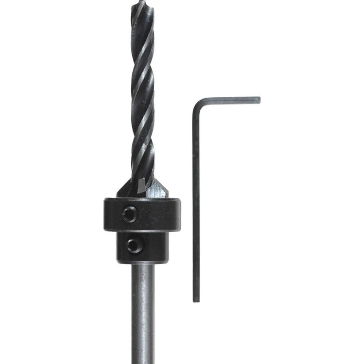 kwbHolzspiralbohrer-Set mit Aufstecksenker und Tiefenstop 3 teilig Durchmesser 4 mm