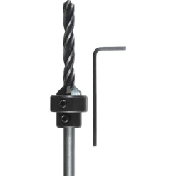 kwbHolzspiralbohrer-Set mit Aufstecksenker und Tiefenstop 3 teilig Durchmesser 5 mm