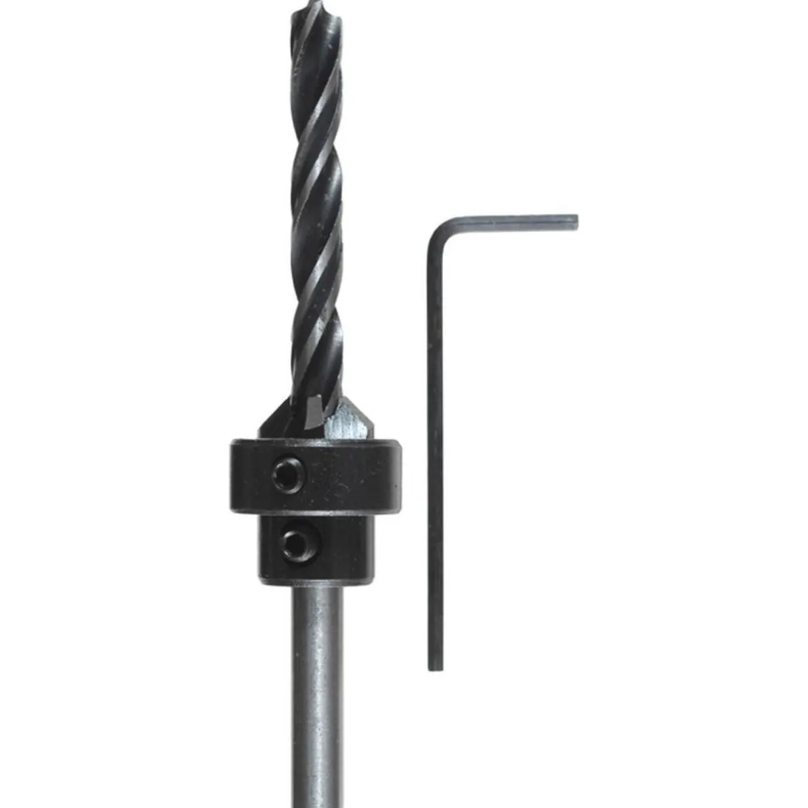 kwbHolzspiralbohrer-Set mit Aufstecksenker und Tiefenstop 3 teilig Durchmesser 5 mm