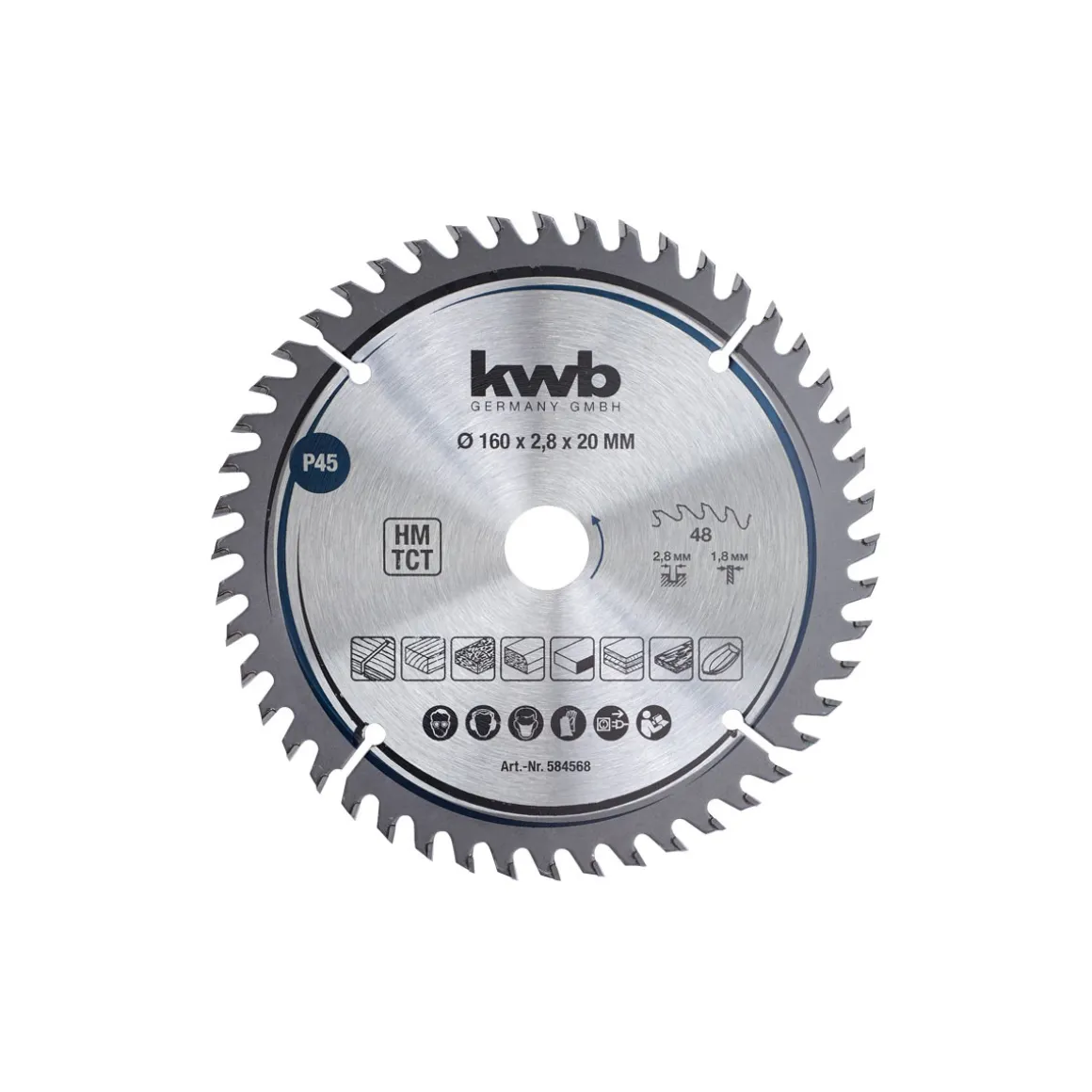 kwbPräzisions-Kreissägeblätter für Handkreissägen Durchmesser 160x20 mm