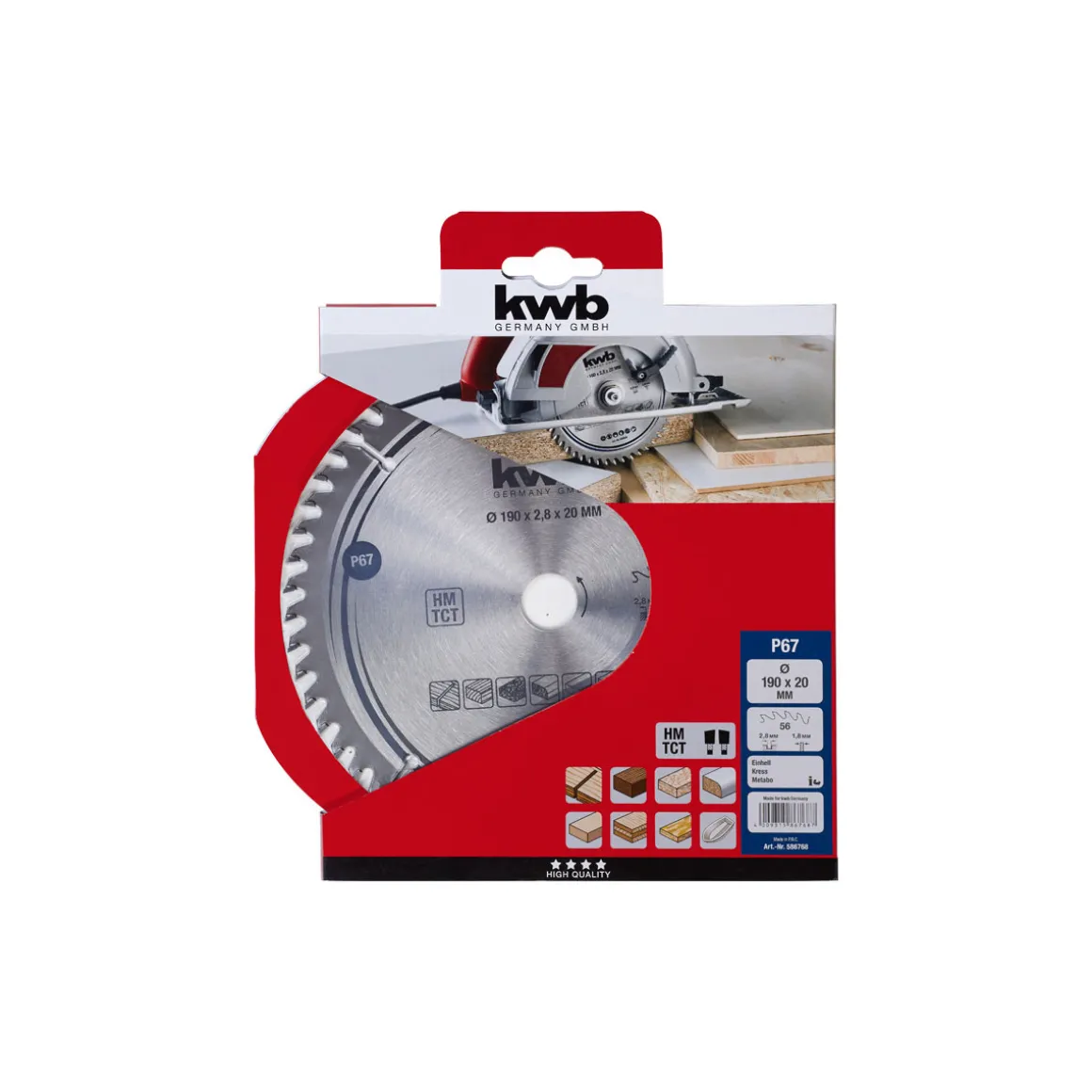 kwbPräzisions-Kreissägeblätter für Handkreissägen Durchmesser 190x20 mm
