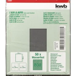 kwbSchleifpapier Lack und Auto wasserfest 230 x 280 mm K800