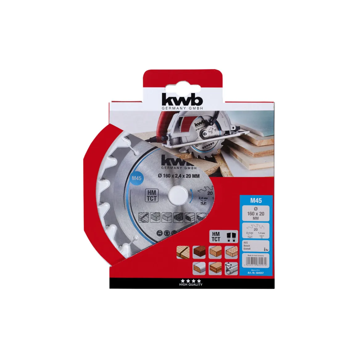 kwbSpanplatten-Kreissägeblätter für Handkreissägen Durchmesser 160x20 mm