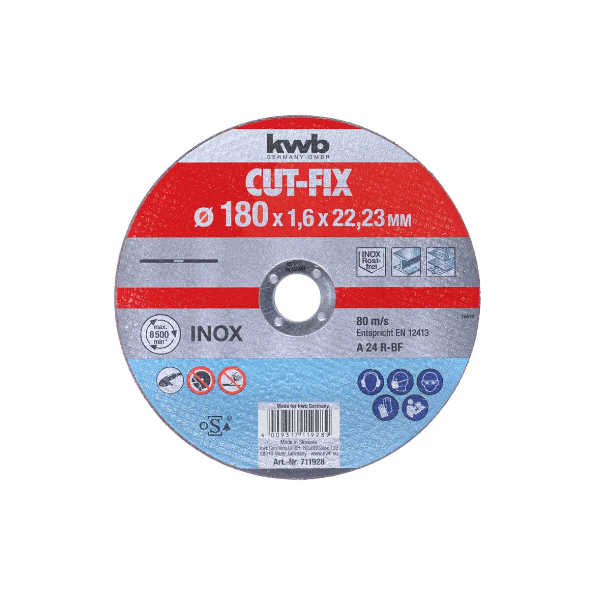 kwbTrennscheibe Cut Fix extra dünn Metallbearbeitung Durchmesser 180 mm