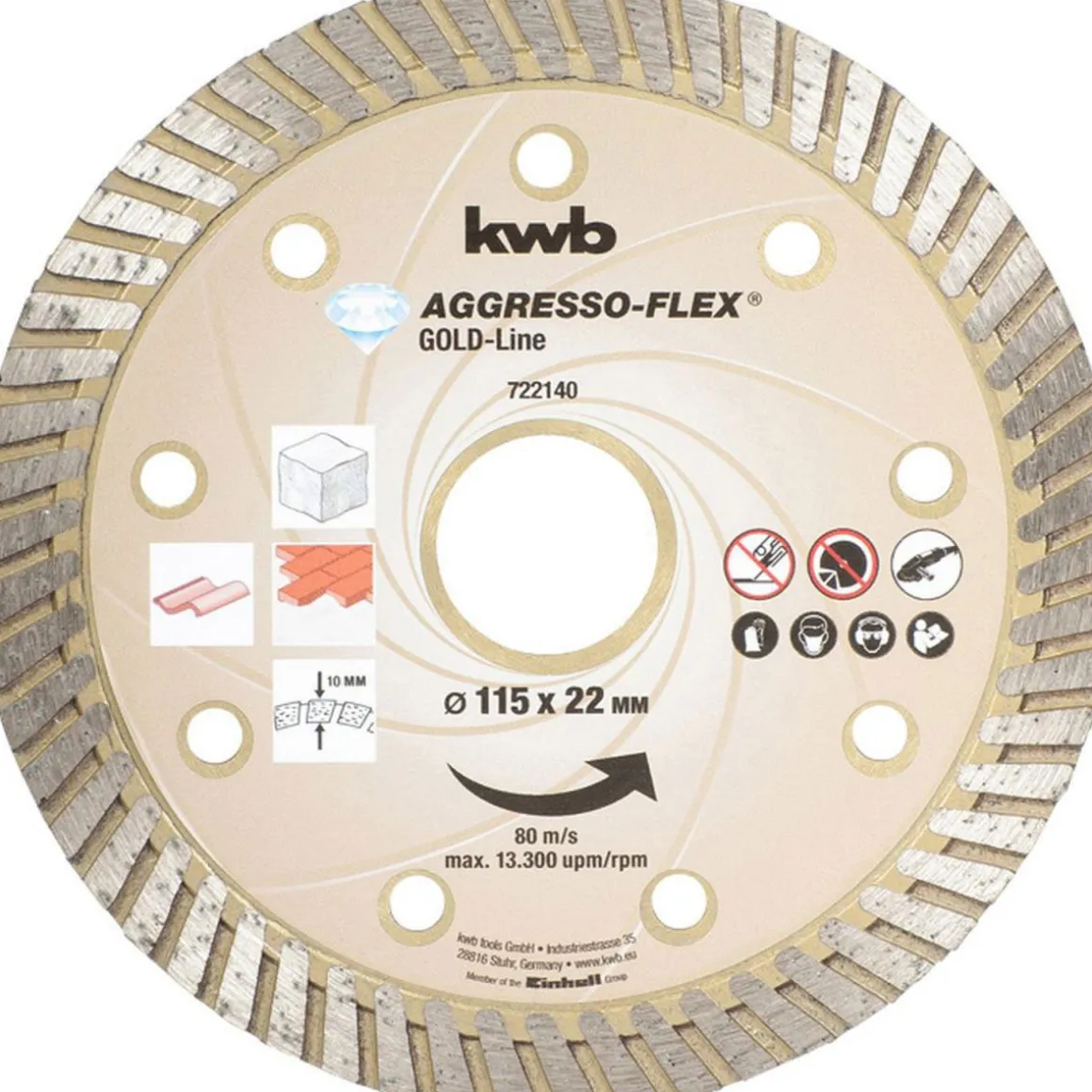 kwbTrennscheiben Aggreso-Flex Gold-Line Diamant Durchmesser 115 mm