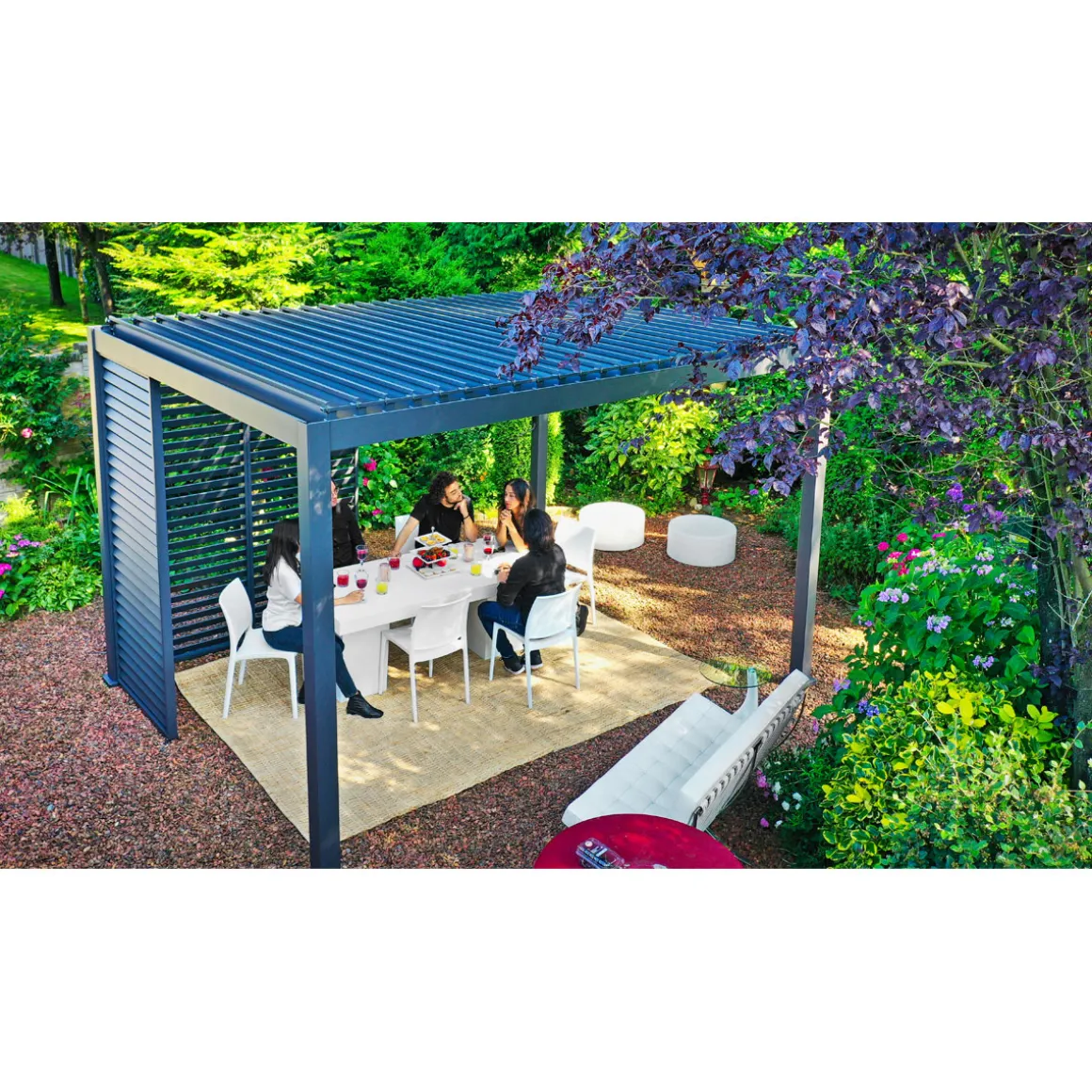 Lamellenwand 300-Serie anthrazit 0,9 x 2,4 m