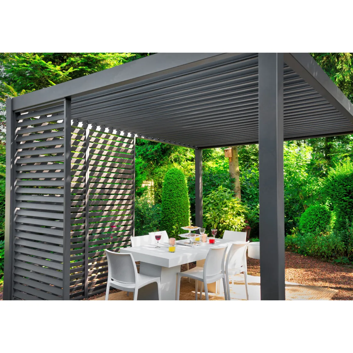 Lamellenwand 300-Serie anthrazit 0,9 x 2,4 m