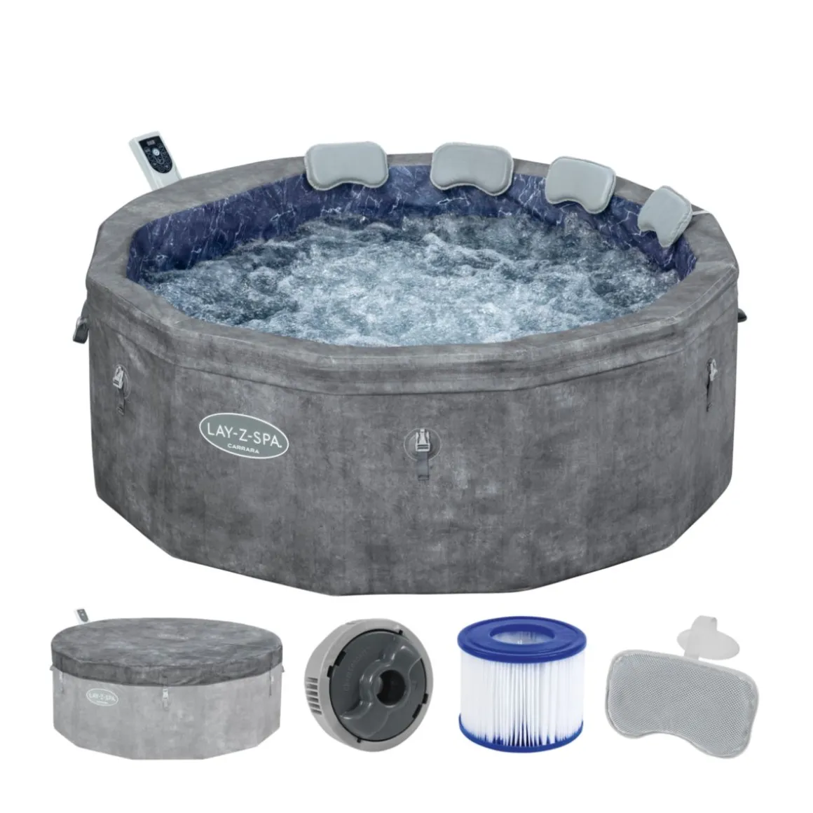 LAY-Z-SPA Whirlpool Carrara 170x65Foam Spa UltraFit Smart grau