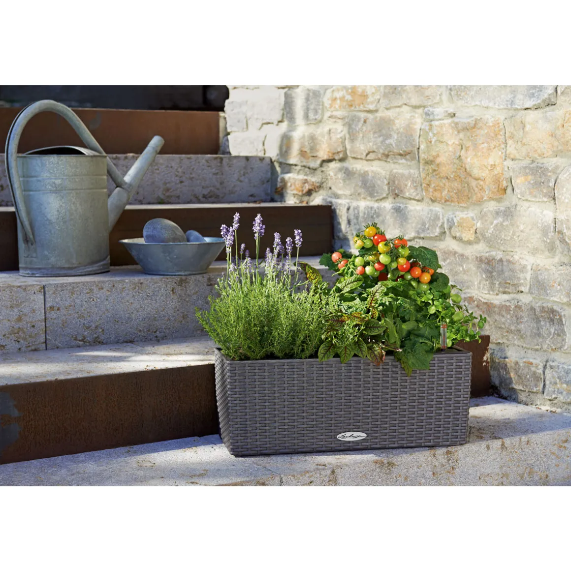 LECHUZA Blumenkasten Balconera Cottage 50 granit