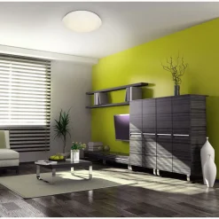LED Deckenleuchte Como D 26 cm H 8,5 cmweiss Kristalleffekt