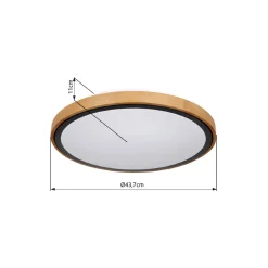 LED DL Bruno D43,7cm holz-schwarz24W 1000lm CCT3000/4500/6000K