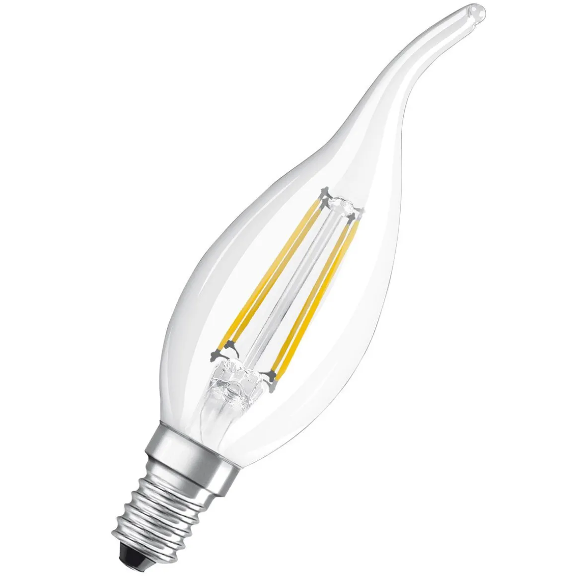 LED Kerze windstoss E14 470lm 2.700K40 W Ersatz warmweiss Filament klar