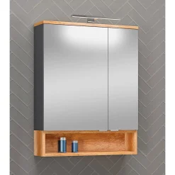 LED-Spiegelschrank Nelle anthrazit Eiche Country 60 cm
