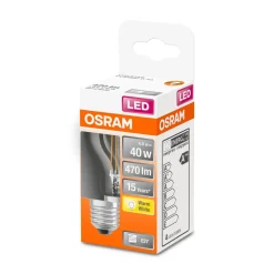 LED Tropfen E27 470lm 2.700K 40 WErsatz warmweiss Filament klar
