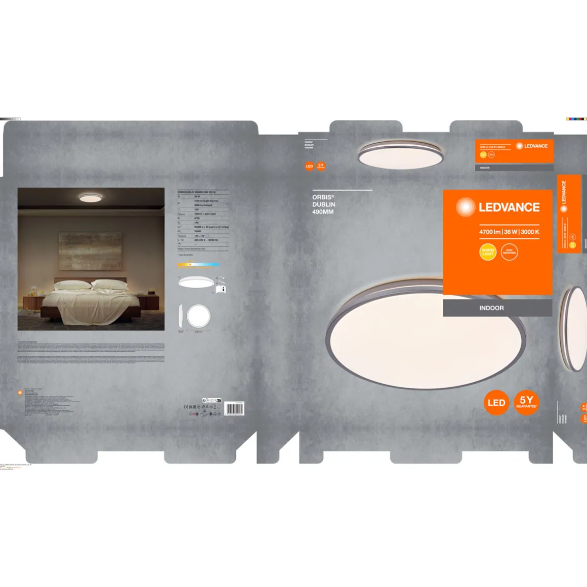 Ledvance Orbis Dublin 490 mm 36W830 Silber